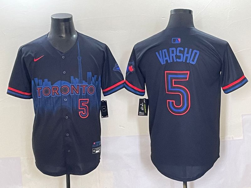 Men 2025 Toronto Blue Jays #5 Varsho Black Joint Name Nike MLB Jersey style 12